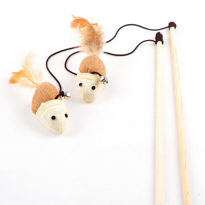 

Cat Toys Interactive With Bells Elastic Rod Has a Funny Cat Mouse Pumpkin Feather Chick Fish Mascotas Toys