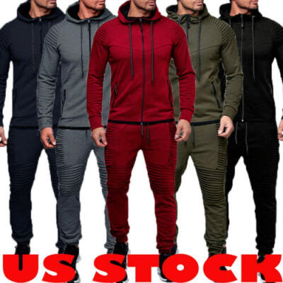 

2PCS Men Tracksuit Sport JacketPants Casual Sport Jogging Athletic Trainer Suit