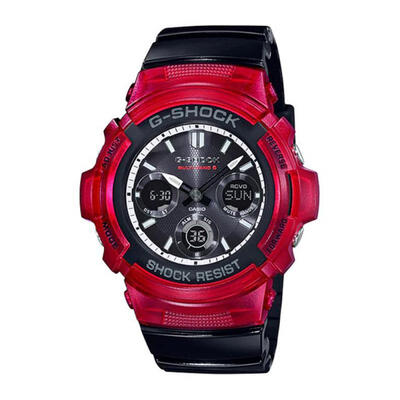 

Casio G-Shock AWG-M100SRB-4A Tough Solar Digital Analog Watch Multifunctional Waterproof Quartz Wristwatch For Men - BlackRed