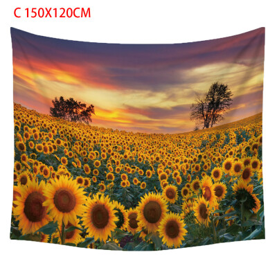 

Toponeto Sunflower Tapestry Forever Wall Hanging Warm Golden Yellow And Green Wall And Home Decor