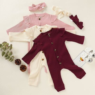 

Baby Clothing Toddler Romper Warm Soft Cotton Bodysuit Outfit Jumpsuit with Headscarf for Girl 0-18 Month