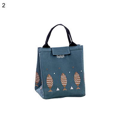 

Cartoon Fish Portable Lunch Bag Box Storage Container Picnic Carry Totes Pouch