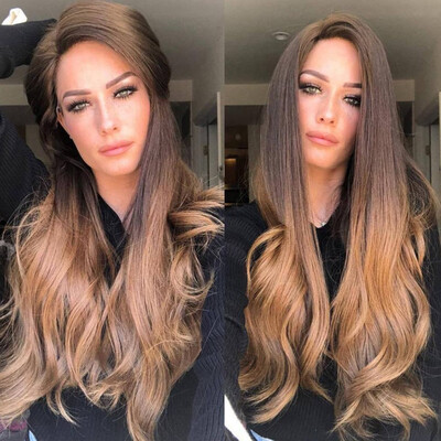 

〖Follure〗Natural Women Girls Gradient Long Curly Synthetic Wig Full Wig Front Wig