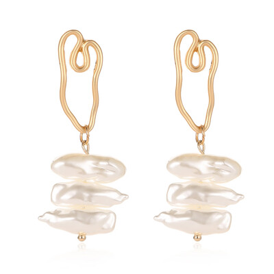 

Vintage Irregular Geometric Pearl Earrings For Women Jewelry Accessories