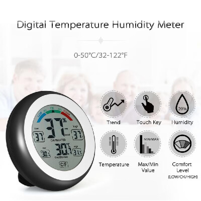 

°C°F Digital Thermometer Hygrometer Temperature Humidity Meter Max Min Value Trend Display