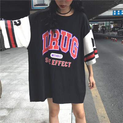 

Summer Letter Print Women T-Shirt Short Sleeve Casual Simple Top Hip Hop Plus Size Women Clothing