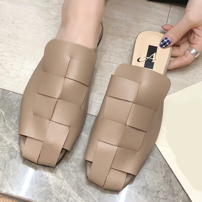 

Rose Womens Slippers Platform Spring Summer Square Toe Muller Shoes Casual Shoes