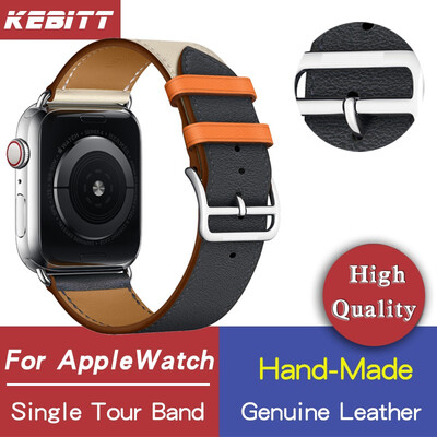 

Kebitt genuine leather men women single tour bands For apple watch series 5 4 3 iwatch strap 38 40MM 42 44mm band