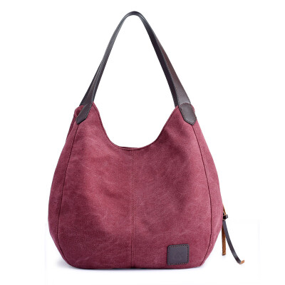 

New Fashion Casual Lady Canvas Women Solid Big Handbag Large Capacity Top-handle Bags Hobos High Quality Female Shoulder Bag