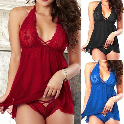 

New Lingerie Lace Dress Babydoll Women&39s Underwear Nightwear Sleepwear G-string