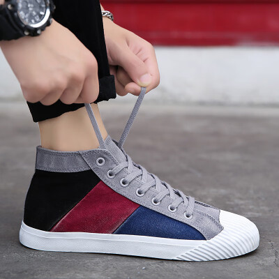 

Spiritual society guy high canvas shoes male Korean version of the trend of casual breathable high state wild shoes shoes tide shoes mens shoes