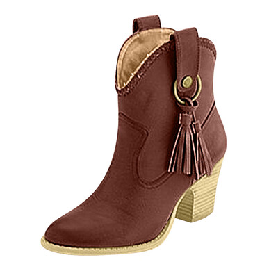 

Rose Womens Fringed Booties Large Size Knight Boots High Heel Womens Fashion Shoes