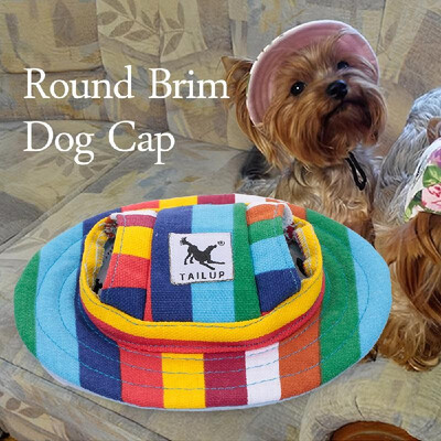 

Round Brim Dog Cap Pet Hat Mesh Prorous Sun Cap with Ear Holes for Medium Dogs Puppy