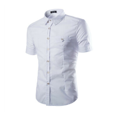 

Luxury Mens Button Casual Shirts Slim Fit Short Sleeve Dress Shirt T-shirt Tops