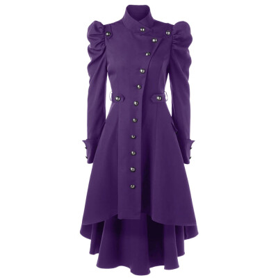 

〖Follure〗Womens Vintage Steampunk Long Coat Gothic Overcoat Ladies Retro Jacket