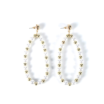 

2019 New Semicircle Imitation Pearl Earrings Woman Big Circle Earrings Fashion Jewelry Drop Shipping