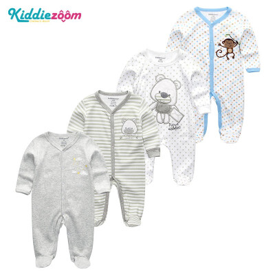 

Kiddiezoom 4PCS Newborn 0-12M Baby Boys Clothes 100Cotton Rompers Clothing Sets Babywear Bodysuits Baby Girls Clothes Outwear