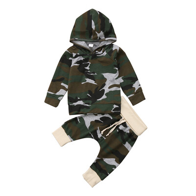 

Newborn Kids Baby Boy Camouflage Tops Hoodies Pants 2Pcs Outfits Set Clothes