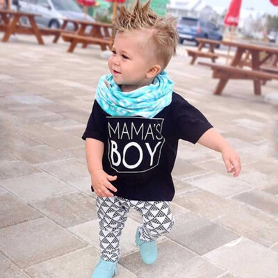 

Newborn Infant Baby Boy Letter T Shirt Tops Geometric Pants Outfits Clothes Set