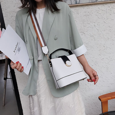 

Makaron Bucket Ladies Slant Bag Small CK Colour Colouring Large Capacity Fashion Broad Shoulder Belt Occidental Style
