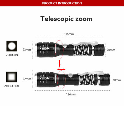 

Saidsome XML Q5 LED 14500 Flashlight Torch Lamp Zoomable Focus flashlight lamp