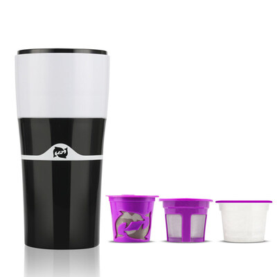 

Portable 100-500ml Travel Drip Coffee Maker Kettle Mug with Refillable K-Cup