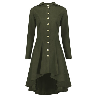 

High Low Plus Size Hooded Lace Up Coat