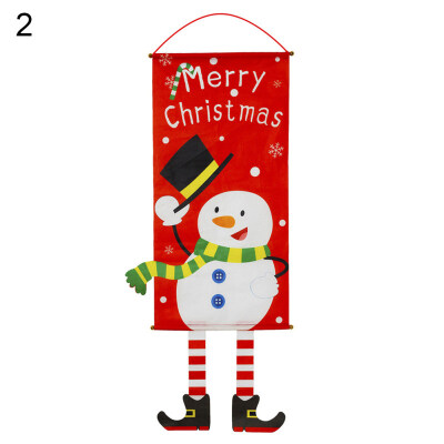 

Merry Christmas Garden Flag Tree Snowman Santa Hanging Party Wall Window Decor