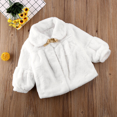 

Kids Baby Girl Winter Warm Cloak Fur Coat Toddler Hooded Jacket Outwear Clothes