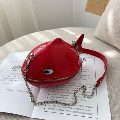 

2019 New Fashion Women Cartoon Shoulder Bag Fashion Chain Brand Designer Messenger Shark Shape Crossbody Bag Clutch Bag Bolso