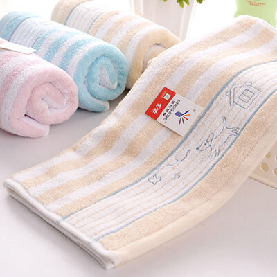 

3 Color Optional Cotton Embroidered Couple Face Towel Striped Towel Thick Towel Bathroom Supplies Daily Necessities