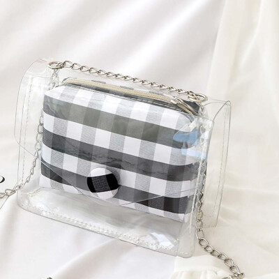 

Tailored Womens Fashion Shoulder Bag Solid Color Diagonal Bag Transparent Shoulder Bag