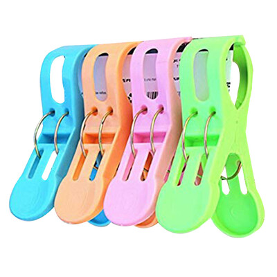 

4pcs Plastic Clothes Socks Laundry Tongs Large Strong Wind Proof Multifunctional Towel Quilt Clips