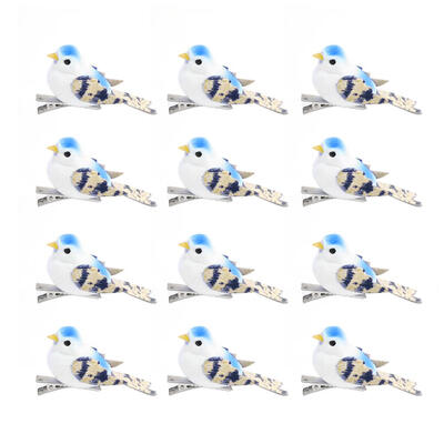 

12pcs Foam Artificial Simulation Bird Flower Wedding Christmas Tree Decor
