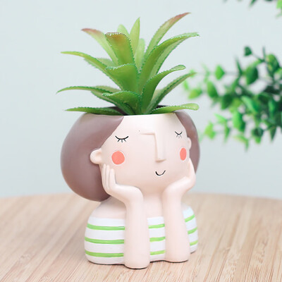 

Siaonvr Cute Cartoon Girl Container For Home Garden Office Desktop Decoration