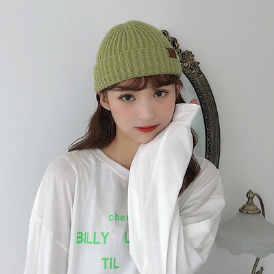 

Ins knitted hat female autumn&winter dome melon skin hat Korean Yapi rogue wool hat student street cold hat man