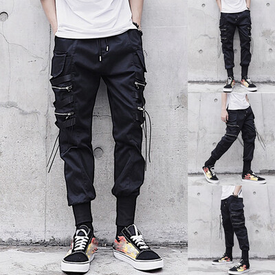 

Gobestart Mens Fashion New Style Individual Pure Color Overalls Nine-Minute Trousers Pant