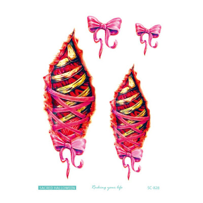 

〖Follure〗Waterproof Temporary Tattoo Sticker Scar Terror Wound Blood Injury Halloween Hot