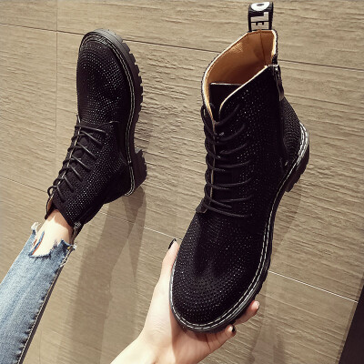 

Personality Joker Martin boots female British wind new autumn European&American rhinestone thick with temperament handsome sho