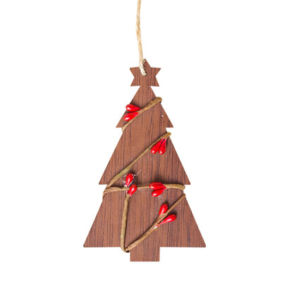 

Tailored 1pc Christmas Wood Chip Tree Ornaments Xmas Hanging Pendant Decoration Gifts BG