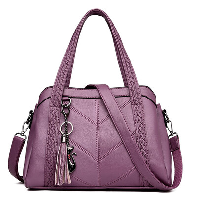 

Tailored Women Fashion Fringe Solid Large Capacity Shopping Shoulder Tote Handbag Bags