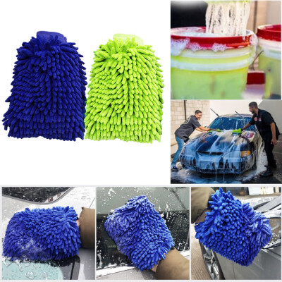 

〖Follure〗Mitt Microfiber Car Wash Washing Cleaning Glove Dual Sided Chenille Gloves