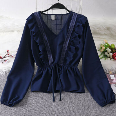 

Women Long Sleeve Loose T Shirts Ladies Summer Casual Chiffon Blouse Tops Shirt
