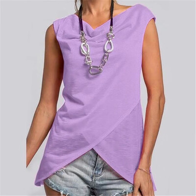 

Starmoon Women Summer Sexy Fashion Casual Sleeveless Tank Tops Solid Color Shirt