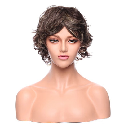 

Long Curly Synthetic Wig with Bangs Hair Wigs Heat Resistant Full Wig Full Head for Women