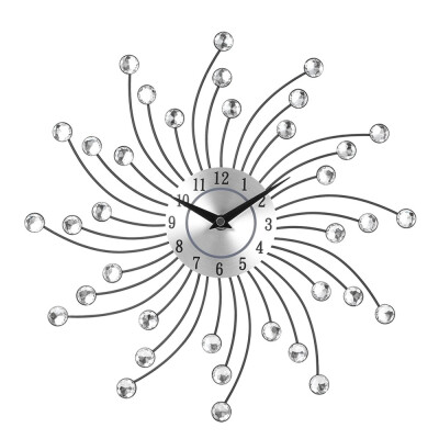 

Silent Crystal Metal Wall Clock Home Art Decor Diameter 32cm