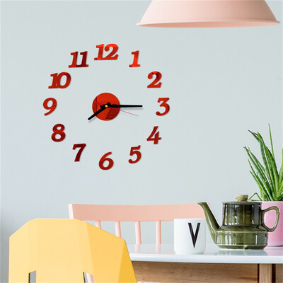 

Siaonvr 3D DIY Roman Numbers Acrylic Mirror Wall Sticker Clock Home Decor Mural Decals