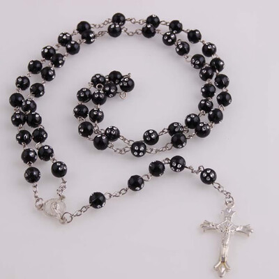 

Necessaries Colorful Church Priest Prayer Necklace Catholic Rosary Men&Women Long Chain Beaded Cross Pendant Necklace Jewelry