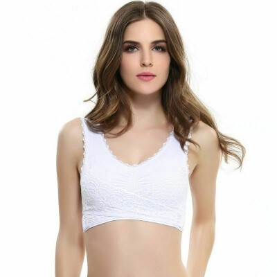 

Women LADY Sexy Front Cross Adjustable Side Buckle Lace Vest Wireless Sport Bra