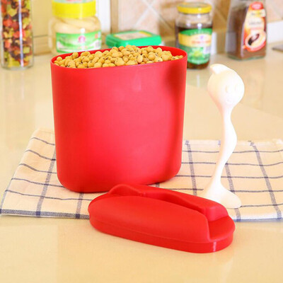 

Toponeto Sealed Storage Box Creative With Spoon Storage Box Plastic Kitchen Food Storage